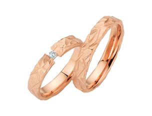 Fischer Trauringe 14kt Roségold 12,1g Diamant 0,05ct