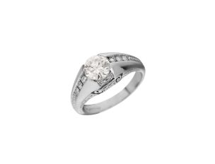 Ring 900 Platin Diamanten 1,10ct 