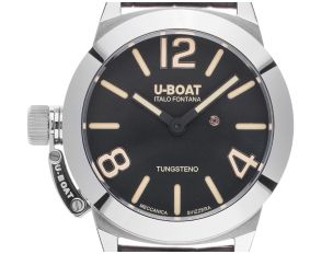 U-Boat Italo Fontana Classico Stratos 40BK Stahl Handaufzug Armband Leder 40mm Ref.9002 Box&Pap. Full Set Neu