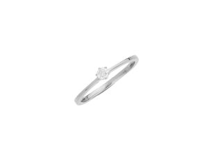Ring Solitär 18kt Weißgold 1,6g Diamant 0,10ct Neu