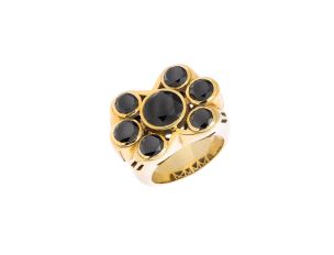 Ring 14kt Gelbgold Diamanten schwarz 13,79ct