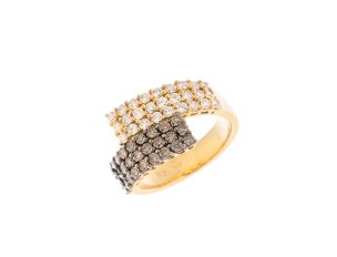 Ring Pavé 18kt Gelbgold Diamanten 1,42ct 7,9g