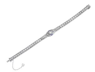 Armband 950 Platin Diamanten 2,72ct Saphire 175mm 20,0g