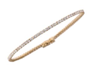 Armband Tennis 18kt Gelbgold Diamanten 2,93ct 190mm 7,7g Neu