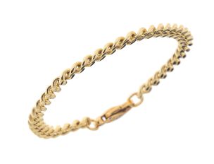 Armband Panzer 14kt Gelbgold 20,1g Diamanten 0,24ct 180mm 