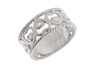 Ring Design Herz 950 Platin Diamanten 0,07ct 7,5g 