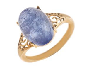 Ring 9kt Gelbgold Tansanit Cabochon 3,9g 