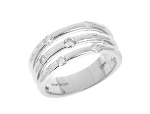 Moncara Ring 14kt Weißgold 7,3g Diamanten 0,30ct 