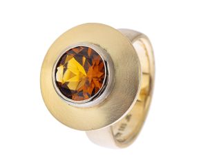 Ring 14kt Gelbgold 14kt Weißgold 12,8g Citrin