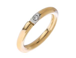 Henrich & Denzel Ring 18kt Gelbgold 950 Platin 5,8g Diamanten 0,045ct 