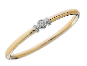Armreif 14kt Gelbgold 14kt Weißgold 15,4g Diamanten 0,58ct 