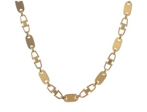 Halskette Plattenkette 14kt Gelbgold 31g 660mm Handarbeit
