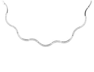 Collier 14kt Weißgold 20,2g Diamanten 0,84ct 380mm