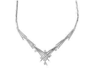 Halskette 14kt Weißgold 19,0g Diamanten 0,36ct 420mm