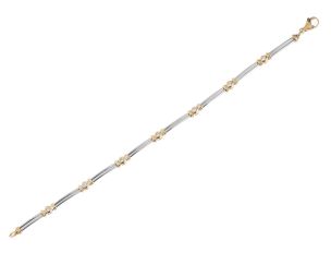 Armband 950 Platin 18kt Gelbgold 14,7g Diamanten 0,35ct 190mm Handarbeit
