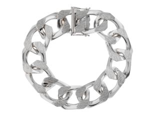 Armband Panzer 18kt Weißgold 130,5g massiv 200mm
