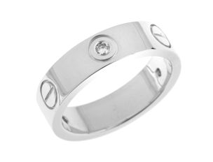Cartier Ring Love 14kt Weißgold 9,5g Diamanten 0,30ct 