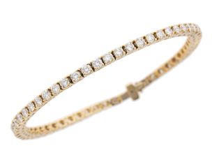 Armband Tennis 18kt Gelbgold 15,7g Diamanten 5,60ct 185mm