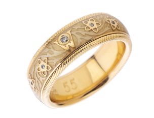 Wellendorff Ring Seidenschimmer 18kt Roségold 11,1g Diamanten 0,12ct drehbar