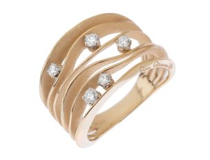 Cammilli Ring Dune 18kt Roségold 7,2g Diamanten 0,28ct mit Zertifikat
