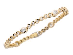 Armband Tennis 14kt Gelbgold Diamanten 3,00ct 185mm