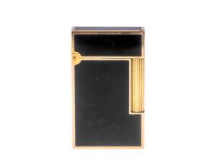 S.T. Dupont Feuerzeug Chinalack Schwarz Gelbgold Full Set