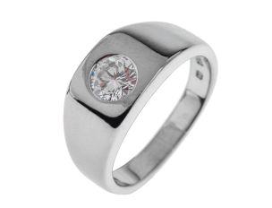 Ring Solitär 18kt Weißgold 13,9g Diamant 1,05ct 