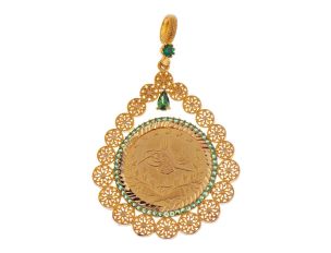 Anhänger Münze 916 Gelbgold 13,3g Handarbeit