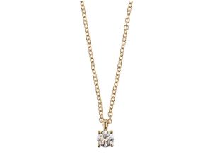 Alberti Halskette Anhänger Solitär 18kt Gelbgold 2,4g Diamant 0,40ct 460mm mit GIA Zertifikat