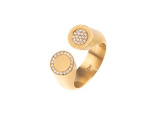 Ring DUO 18kt Gelbgold mit Brillanten Design Katja Luppold