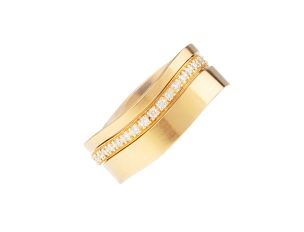 Ringset 18kt Gelbgold mit Brillanten Design Katja Luppold mit Zertifikat über 4.550.-€