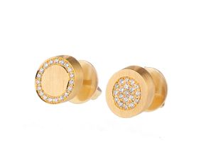 Ohrstecker DUO 18Kt Gelbgold mit Brillanten Design Katja Luppold