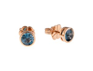 Palido Ohrstecker 18kt Roségold Topas Blue Neu