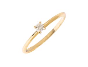 Palido Ring Solitär 14kt Gelbgold 1,3g Diamant 0,15ct 