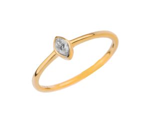 Ring Solitär 18kt Gelbgold 1,3g Diamant 0,12ct Neu