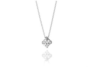 Halskette Solitär 18kt Weißgold 1,7g Diamant 0,70ct 420mm