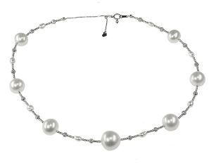 Collier 18kt Weißgold mit Südseezuchtperlen