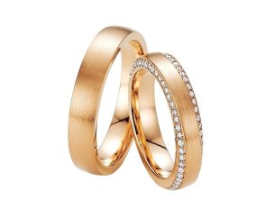 Fischer Trauring 18kt Apricotgold 16,7g Diamanten 0,51ct