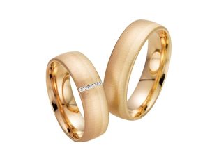 Fischer Trauring 14kt Rot/Apricot/Gelbgold 14,4g Diamanten 0,02ct