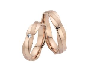 Fischer Trauringe 18kt Caramelgold 10,9g Diamant 0,04ct