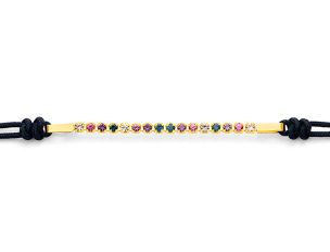 Armband Azure Bay 14kt Gelbgold 0,8g Textil Saphir Amethyst 