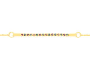 Armband Mauve Coral 14kt Gelbgold 0,9g Saphir Amethyst 