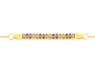 Armband Azur Bay 14kt Gelbgold 1,3g Saphir Amethyst Rhodolit 