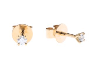 Alberti Ohrschmuck 18kt Gelbgold 0,8g Diamanten 0,10ct 