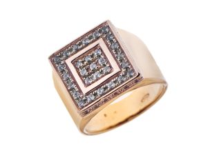 Ring Design 18kt Gelbgold 12,2g Zirkonia 