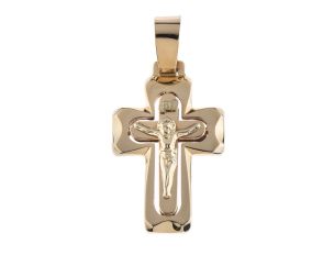 Anhänger Kreuz Design 14kt Gelbgold 4,9g