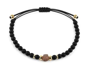 Facet Herrenarmband 18kt Gelbgold Onyx 3,9g 