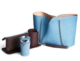AnnLee Handtasche Bag Celest blau Set Tasche Cup Cupholder