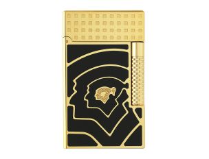 S.T. Dupont Feuerzeug Line 1 Le Grand Dupont Schwarz Gelbgold Ref.C23472CL Full Set Limitiert