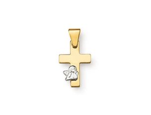 Palido Anhänger Kreuz Engel 14kt Gelb/Weißgold 0,5g